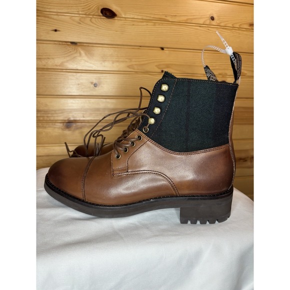 POLO RALPH LAUREN  Men\'s Bryson Leather & Tartan Plaid Wool Boot Size 7 NEW $228 main image 4